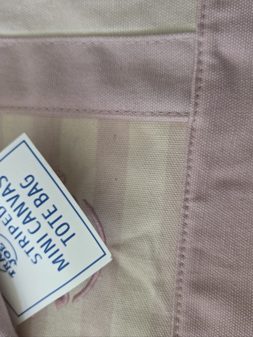 Trader Joe's Pink Striped Canvas Mini Tote - Picture 6 of 6
